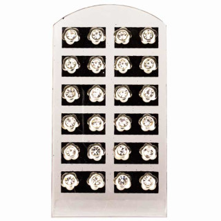 Set: 12 Paar Ohrpins mit Stein, Blume