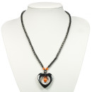Hematite chain heart, orange