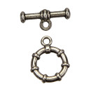 50 Knebelverschlüsse Kreis, Silber