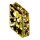 100 squares / spacer with stones, 8mm, gold
