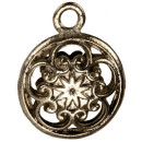 Pendant circle, 21x15x7mm, silver