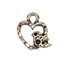 100 Pendant / Charms heart, 14x11mm