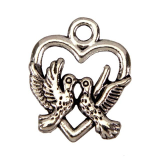 50 Anhänger / Charms Herz, 18x15mm
