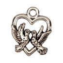 50 Pendant / Charms heart, 18x15mm