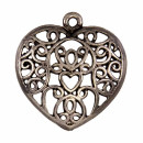 Pendant heart, 31x30x13mm, silver