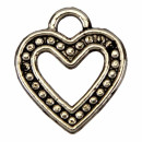50 Pendant / Charms heart, 15x13mm