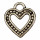 50 Pendant / Charms heart, 15x13mm
