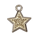 50 Pendant / Charms Star, 17x14mm