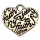 25 Pendant / Charms heart, 16x18mm