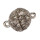 magnetic clasp ball with stones, 8mm, silver