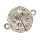 magnetic clasp ball with stones, 8mm, light silver