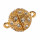 Magnetverschluss Kugel mit Steinen, 8mm, Gold