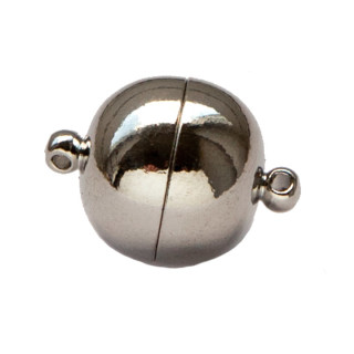 magnetic clasp ball, 12mm, silver