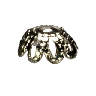 2.000 Bead caps C6, silver