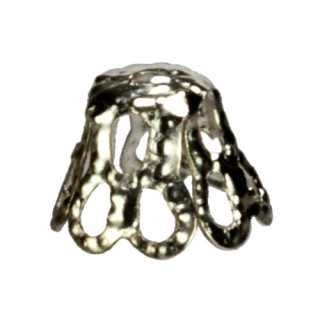 2.000 Bead caps D7, silver