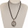 Band necklace with wax ribbon and pendant