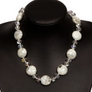 Glass necklace Cara, white
