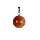 Pendant ball, red agate