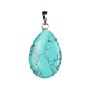 pendant drop flat, synth. turquoise