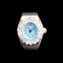 Ring watch with stones, blue, no battery check!