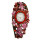 Modische Spangenuhr, DiLeo Limone, Rot-Rosa, ohne Batteriecheck!