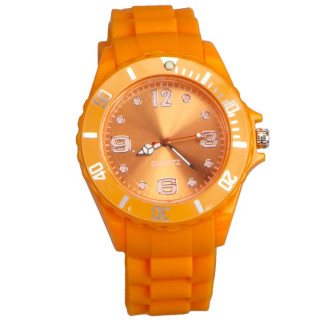 Silicon watch, 4,7 x 25cm, orange, no battery check!