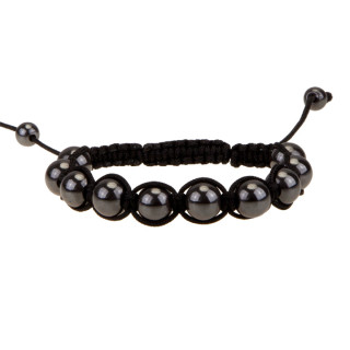 Hämatitarmband Shamballa, 10mm