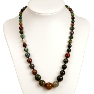 faceted necklace indian agate, 6-14mm