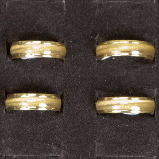 Stainless steel ring cateye, gold