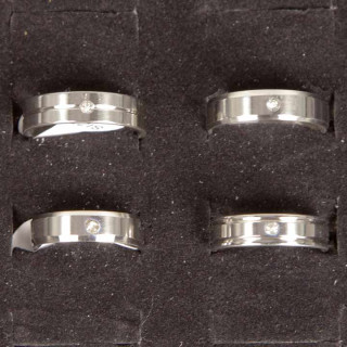 Edelstahlring mit Stein, Set