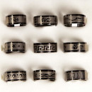 Stainless steel ring, set, black
