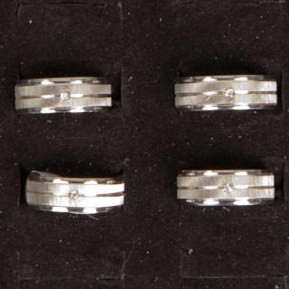Edelstahlring Silver Sand mit Stein