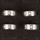 Stainless steel ring with stones