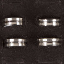 Stainless steel ring, silver-anthrazit