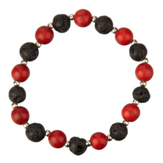 bracelet lava/red turquoise (synth.)
