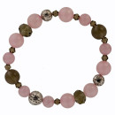Bracelet rose quartz/smoke glass