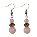 Earrings rose quartz/smoke glass
