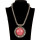 Necklace with pendant, red