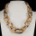 Wide link chain, gold