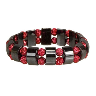 Hematite bracelet Rose, Large, Red