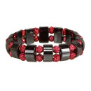 Hematite bracelet Rose, Large, Red
