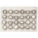 Assortment mother of pearl rings with stones