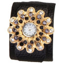 Ladies watch DI LEO Sole, black, no battery check!