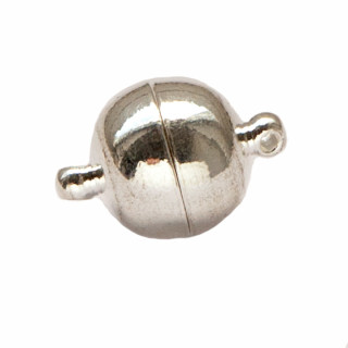 magnetic clasp ball, 6mm, light silver