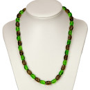 Necklace glass, green-brown