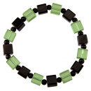 bracelet glass, cube, green-black