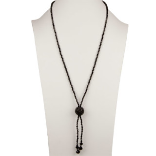 Long necklace glass, black