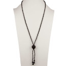 Long necklace glass, black
