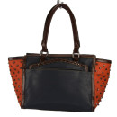 Modische Handtasche Clea mit Etui, Blau/Orange/Braun -...