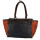 Fashionable handbag Clea with case, blue/orange/brown - only 6pcs left!